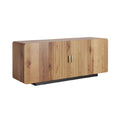 Meuble de rangement en bois avec portes à motifs rainurés