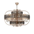 Lustre moderne en cristal avec finition en métal doré